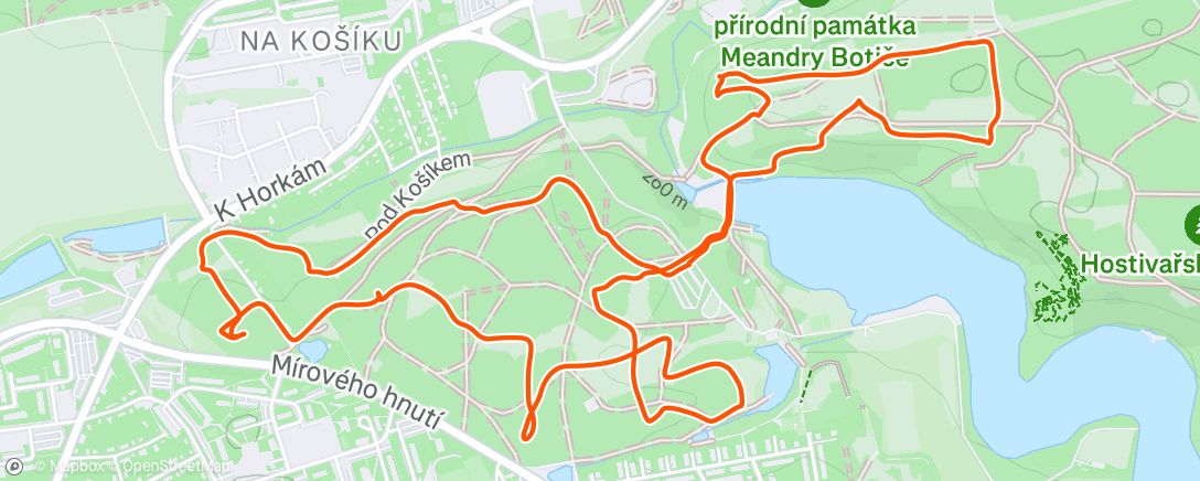 Map of the activity, Afternoon Trail Run