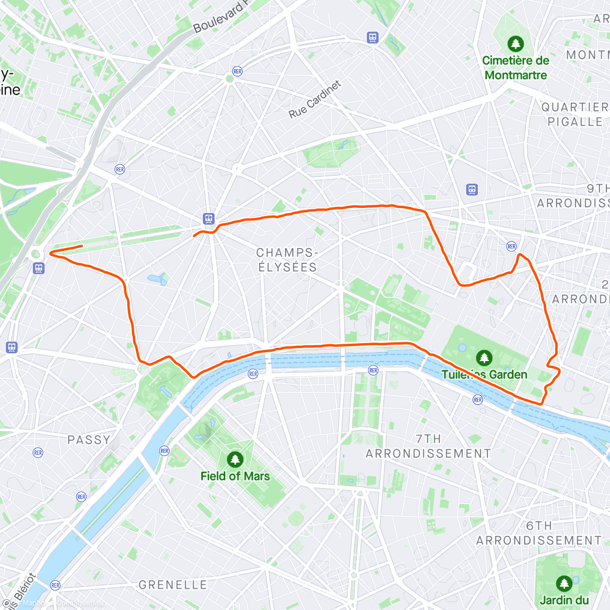 Map of the activity, 10k adidas