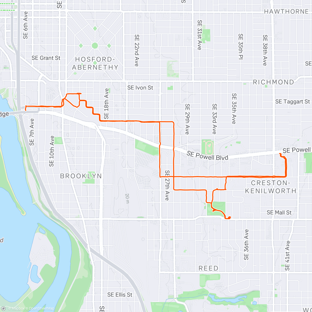 Map of the activity, Missed Bridge Pedal tour, but ran across Deviled Egg ride.