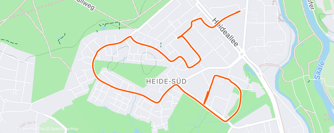 Map of the activity, Evening Run