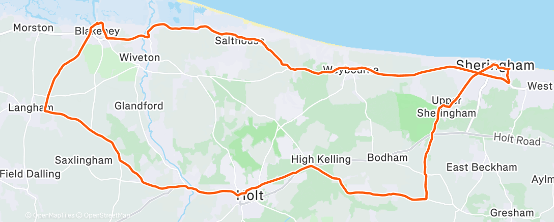 Map of the activity, Tailwind/Headwind Christmas Eve Ride