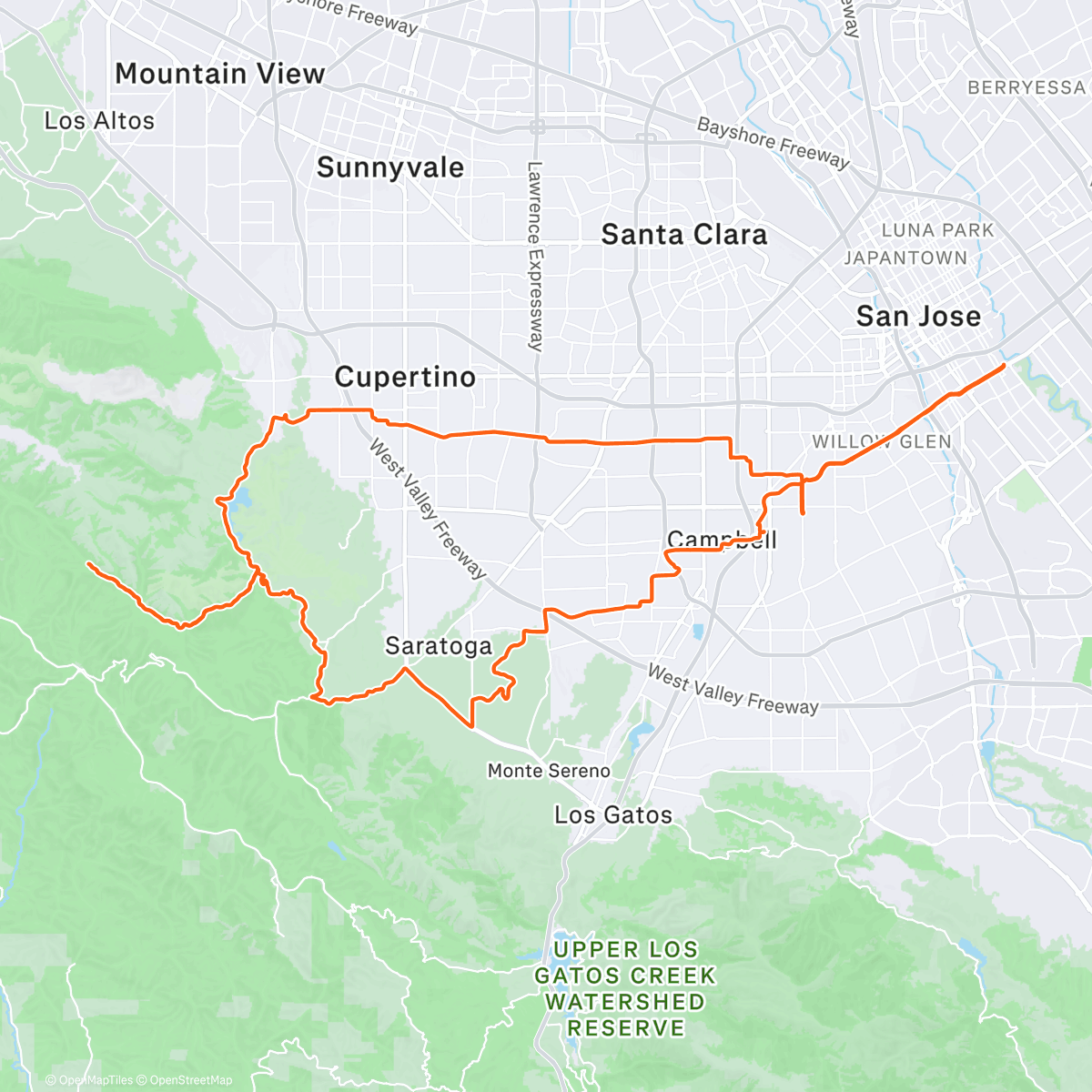 Map of the activity, Rick & Tony's ACTC ride, great group and super fun ride