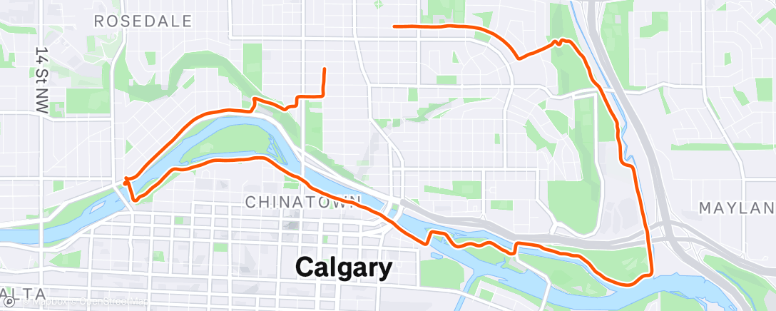 Map of the activity, Afternoon Run