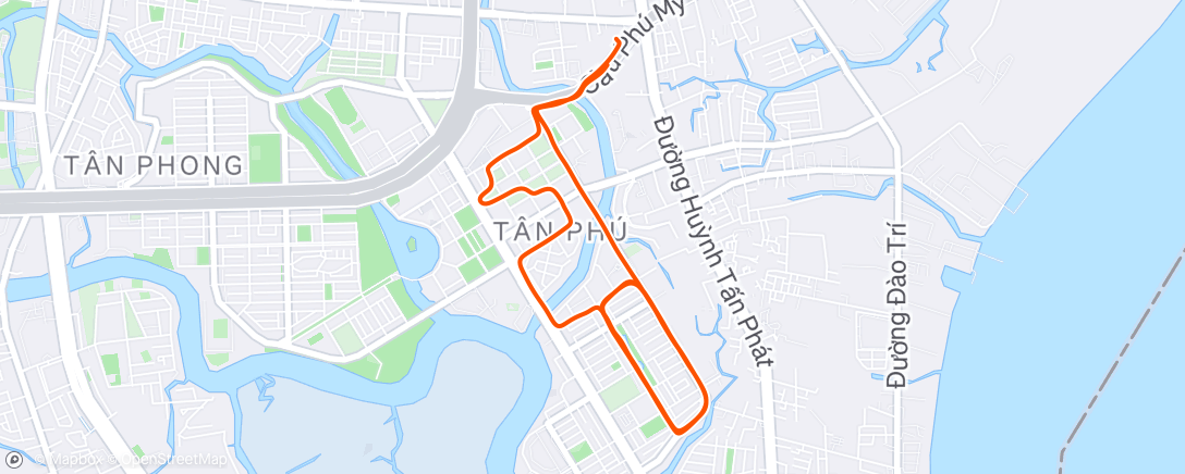 Map of the activity, Evening Run