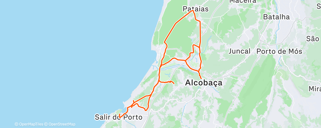 Map of the activity, Andar de bicicleta