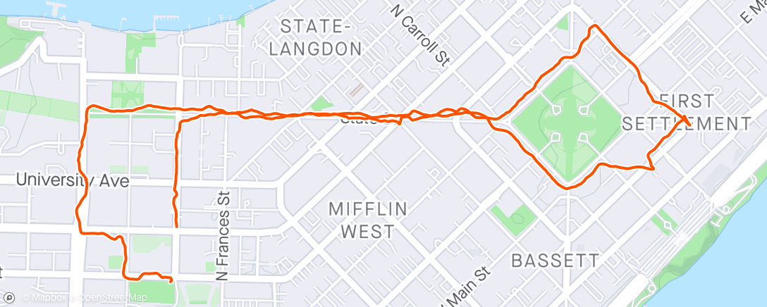 Map of the activity, Downtown Walk