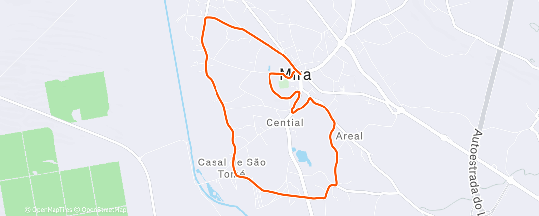 Карта физической активности (Último treino de terça feira, RM Runners by Mira a Mexer, de 2025... para o ano que vem há mais.)