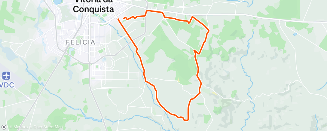 Map of the activity, Pedalada de mountain bike vespertina