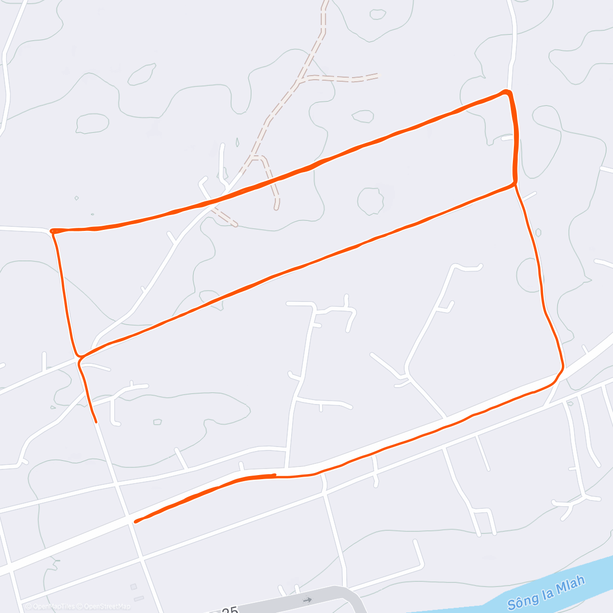 Map of the activity, Afternoon Run