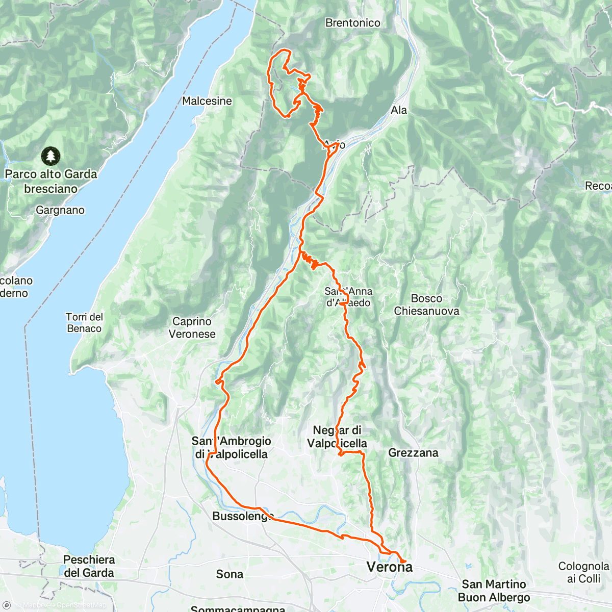 Map of the activity, BDC 14052025...Rifugio Graziani, Peri-Fosse e Salita del Gigi...col Gruppetto Scaligero
