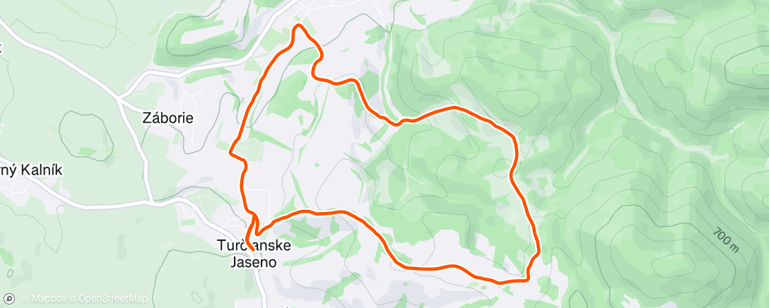 Map of the activity, Jesenný canicross Fatranský Vĺčko