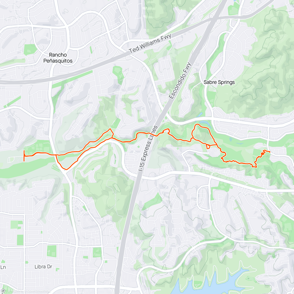 Map of the activity, Puma Trail