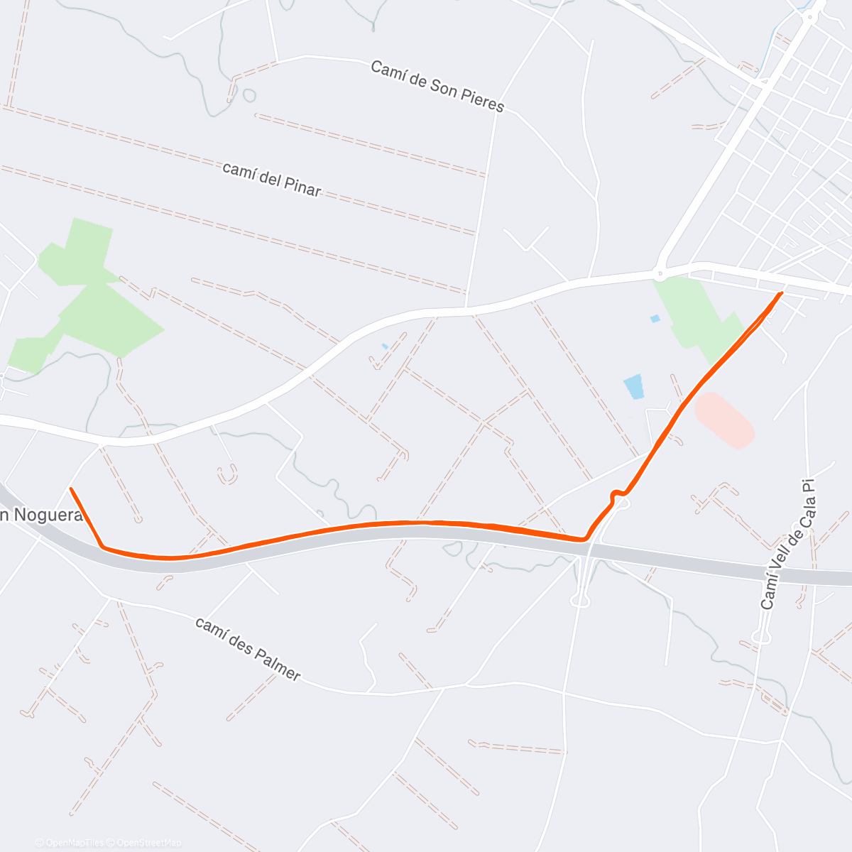 Map of the activity, Carrera de noche