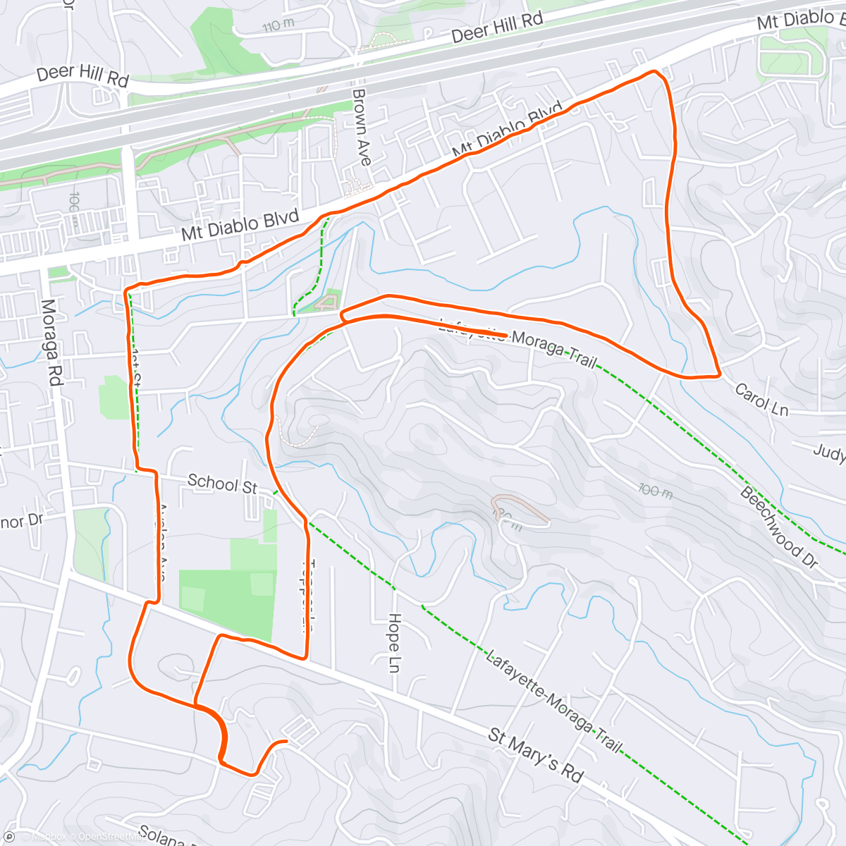 Map of the activity, Running while the girls run in track practice 🏃‍♀️🏃‍♀️🏃‍♂️