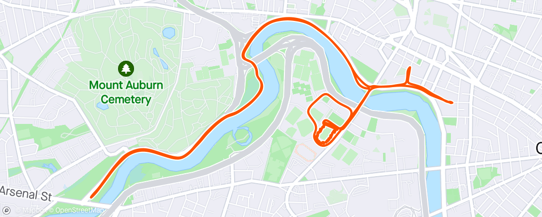 Map of the activity, Stadium jog with Keegan and Christian