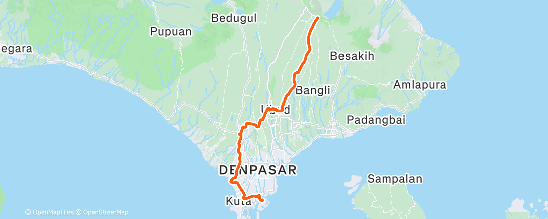 Map of the activity, NusantaRun Chapter 13 - Bali Series - Batur-Serangan