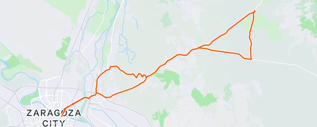 Map of the activity, Bicicleta a la hora del almuerzo