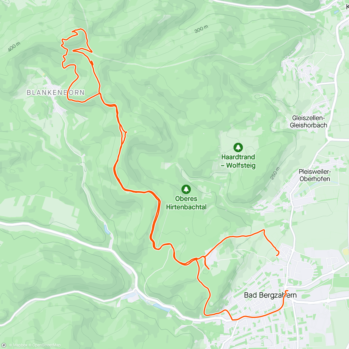 Map of the activity, Wirr ohne Route herumirren