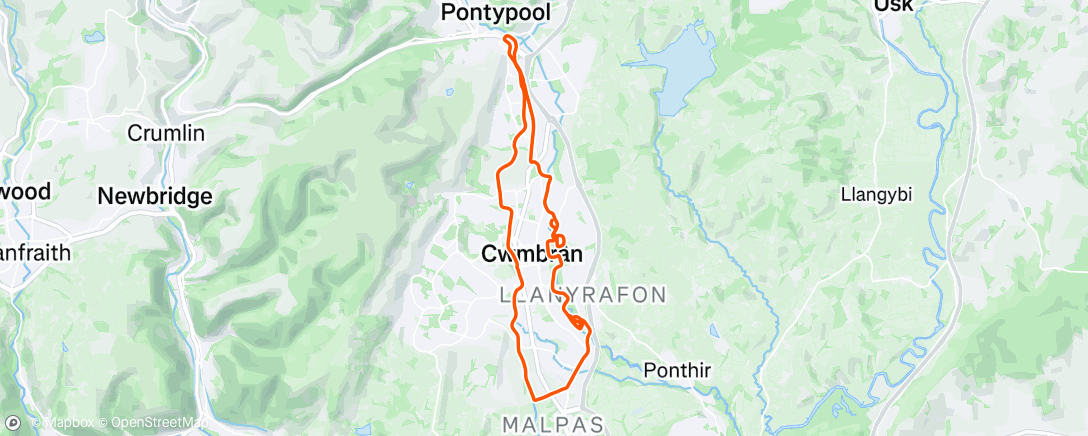 Map of the activity, Morning Run with Gerard