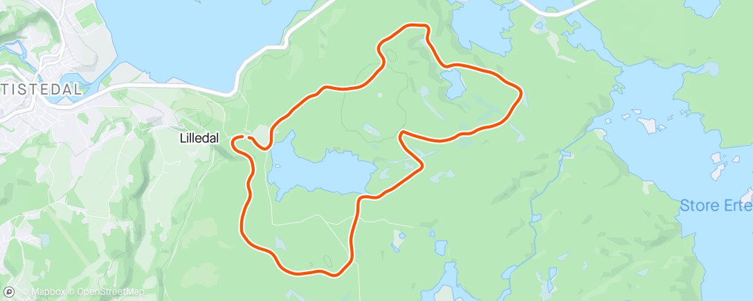 Map of the activity, Joggetur rundt Ormtjern