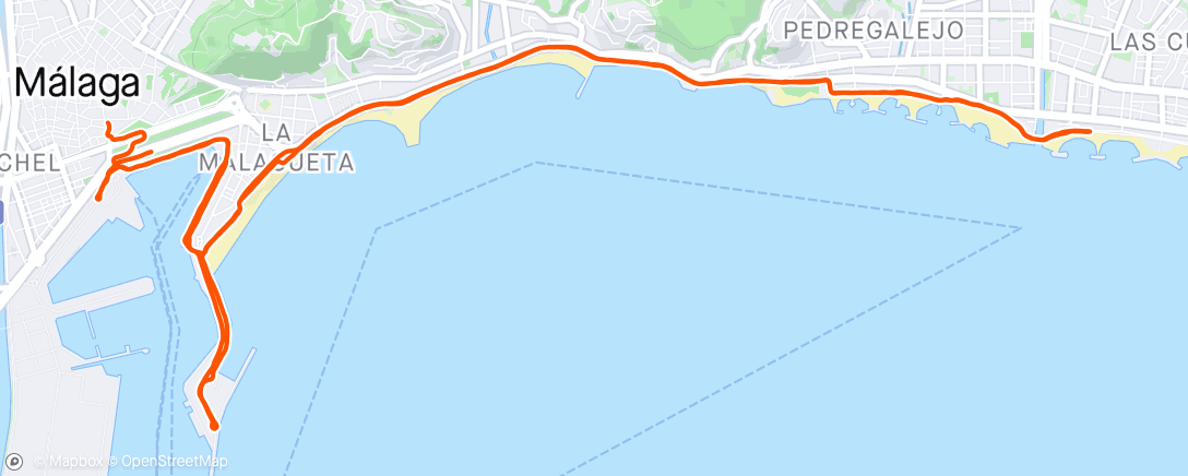 Mapa de la actividad, Aprovechando escapada a Malaga para tirada larga