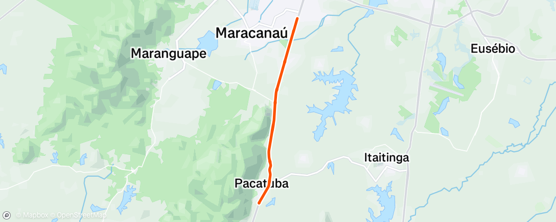 Map of the activity, Pedalada ao entardecer