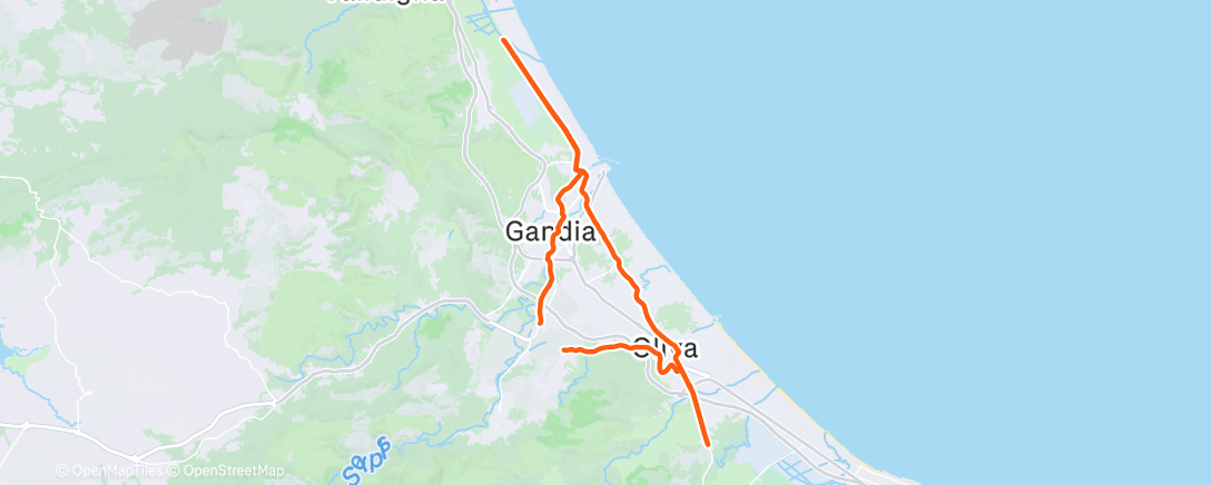 Map of the activity, Carrera a la hora del almuerzo