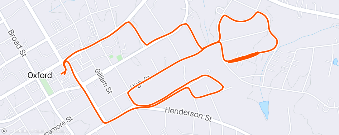 Map of the activity, Hill repeats & 2 mile even pace