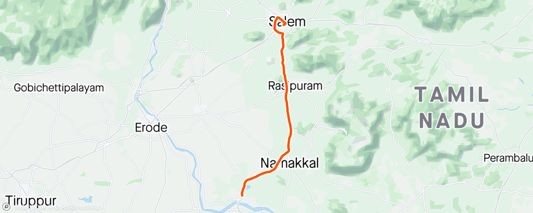Map of the activity, Velur Ride