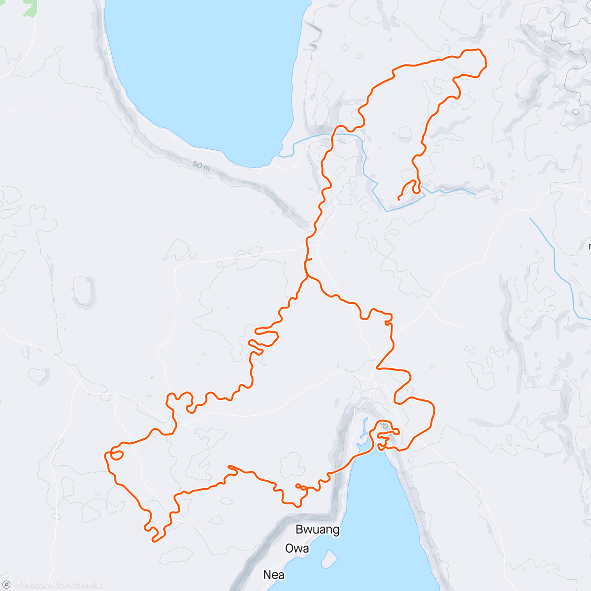 Map of the activity, Zwift - Threshold Scatter in Makuri Islands