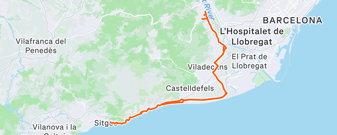 Map of the activity, Bicicleta por la mañana