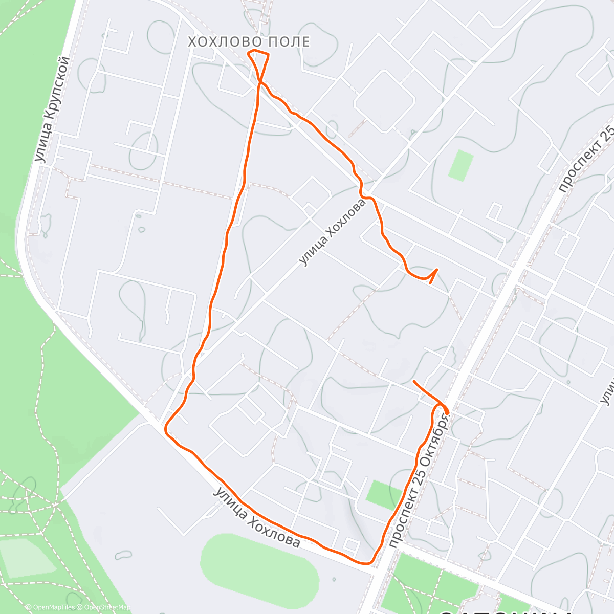 Map of the activity, Вечерняя прогулка