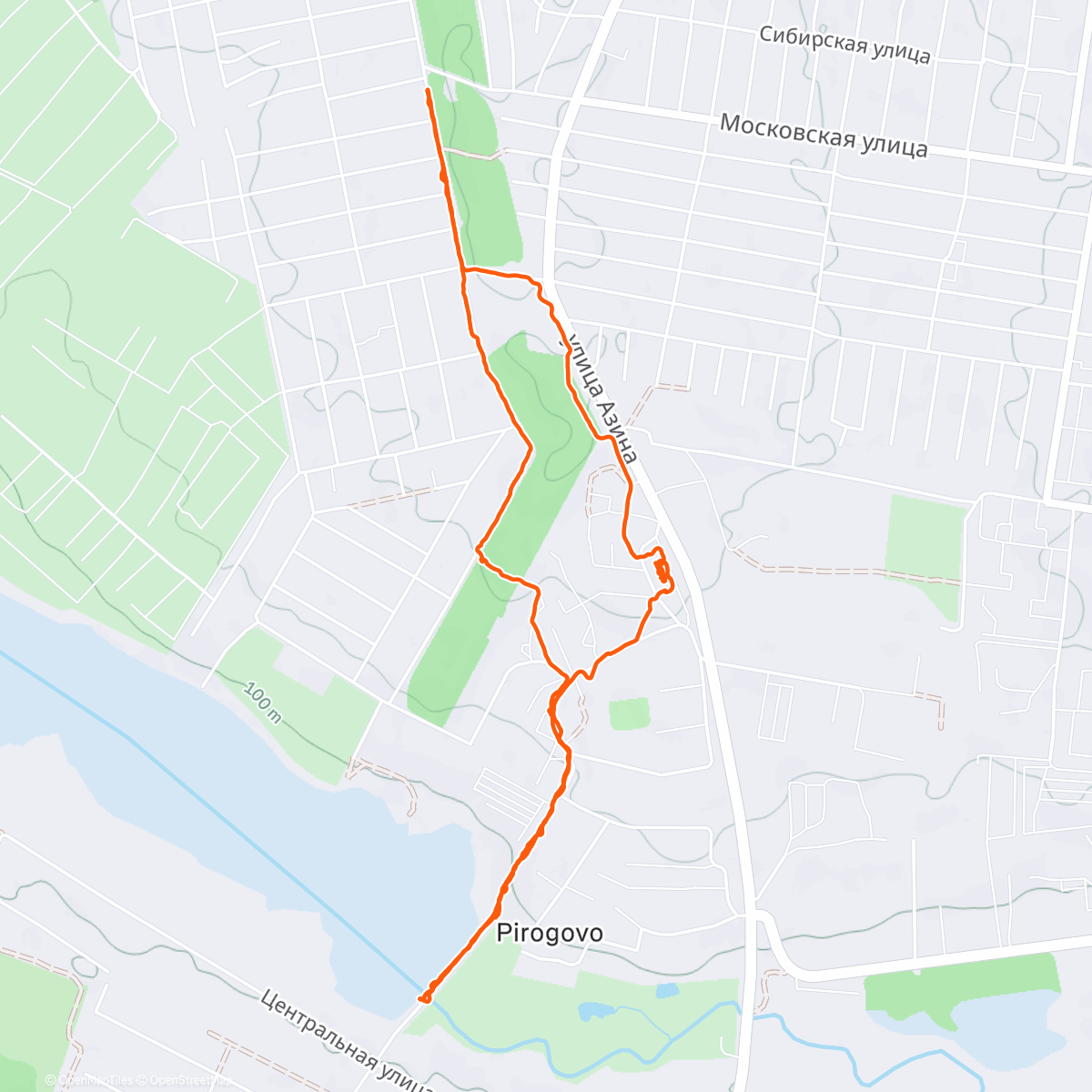 Map of the activity, Вечерняя прогулка