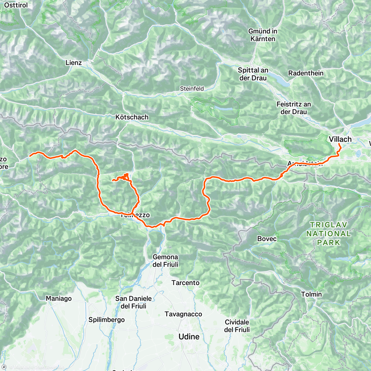 Map of the activity, Monte ZONCOLAN