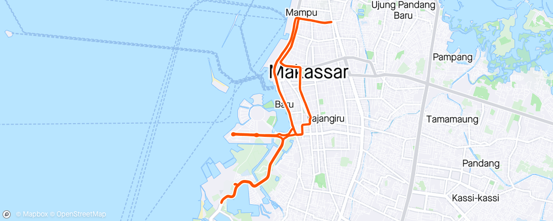 Map of the activity, Morning Ride ST. Jalur Losari- Nysantara 3 lap Tanjung- CPI. By Moots Disc roads