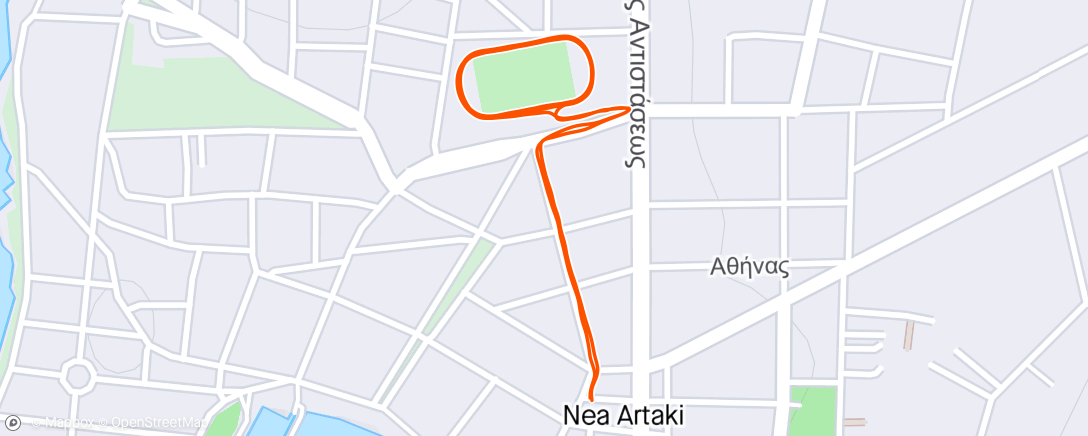 Map of the activity, Nea Artaki Easy Run