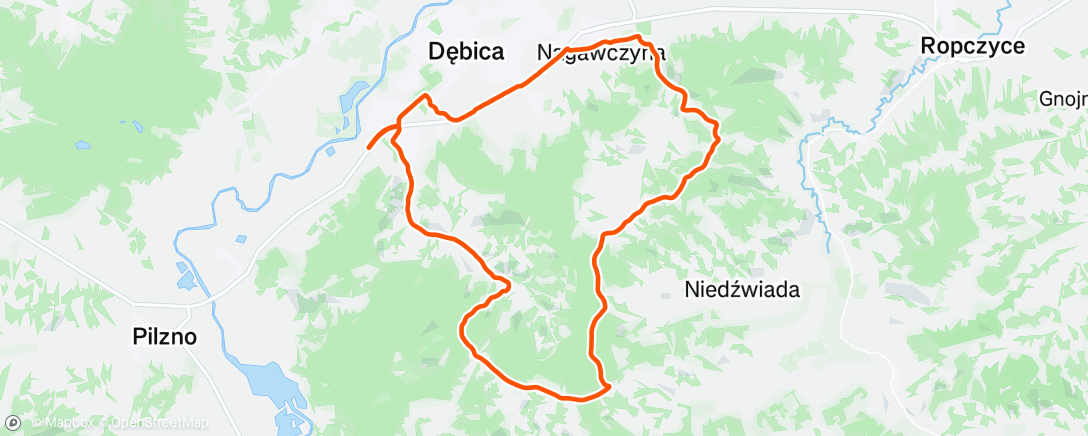 Map of the activity, Evening Ride