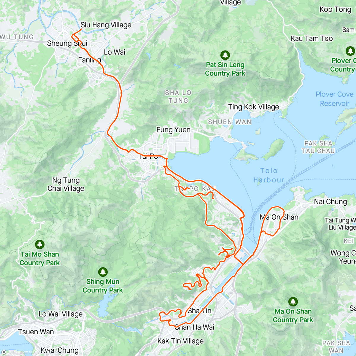 Map of the activity, Taipo Shatin hills 再別孖橋 九肚餓獅