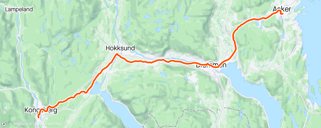 Map of the activity, Kongsberg - Asker #1