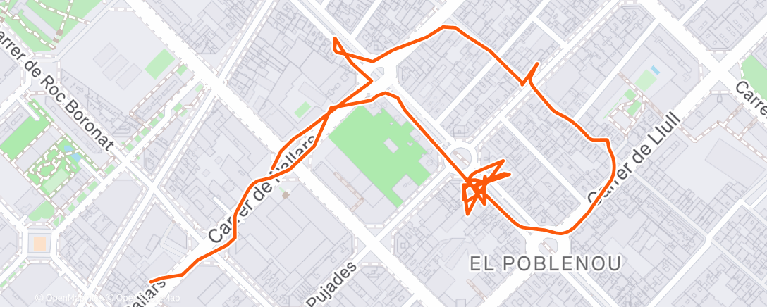 Map of the activity, Entrenamiento a la hora del almuerzo