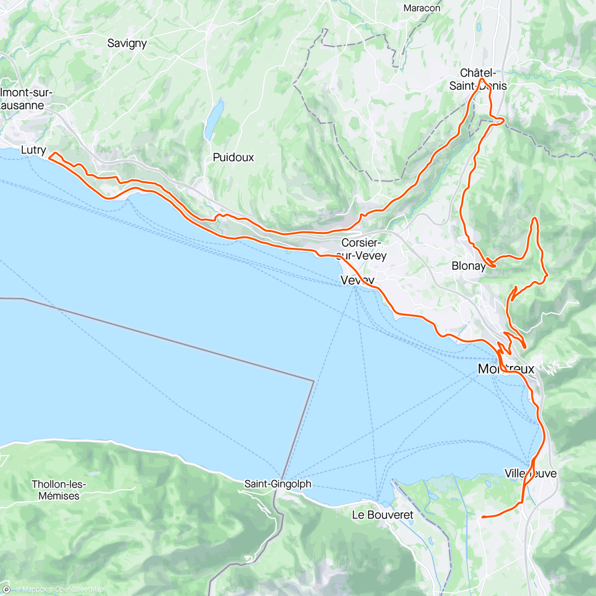 Mapa da atividade, Vallon de Villard - Corniche - Lutry