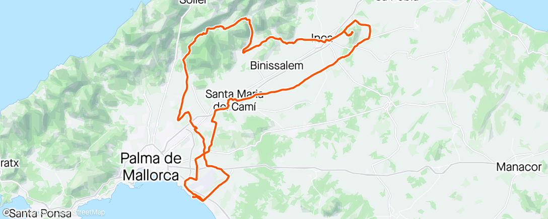 Map of the activity, Siste dag på Mallorca