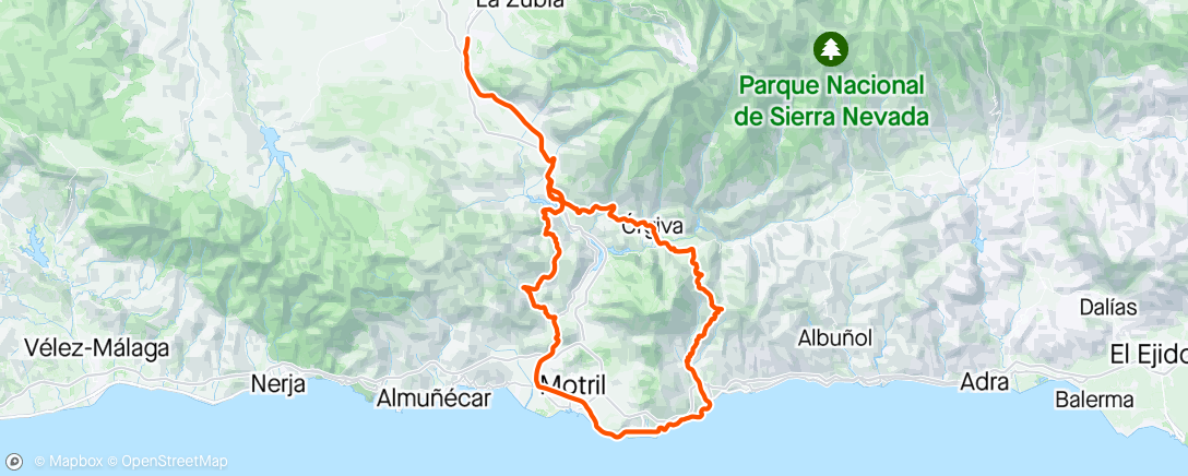 Map of the activity, Training Camp Sierra Nevada: Day 5