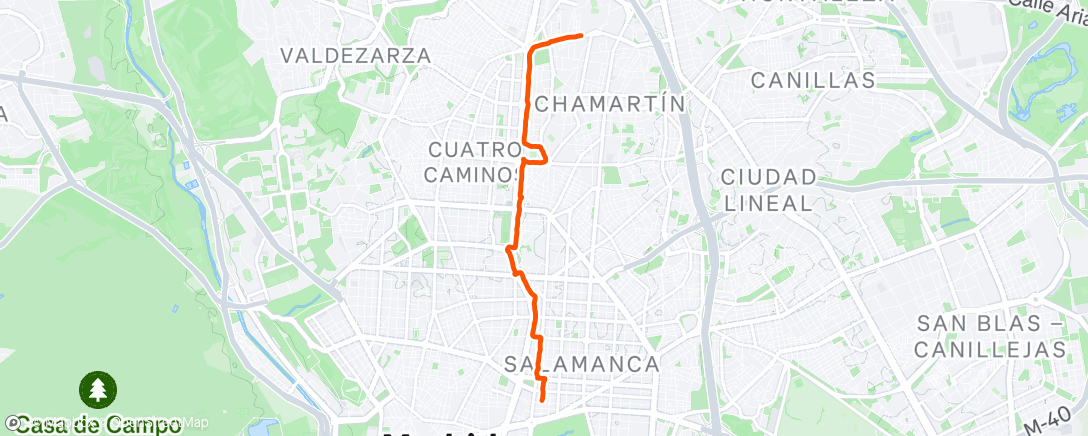 Map of the activity, Afternoon Run
