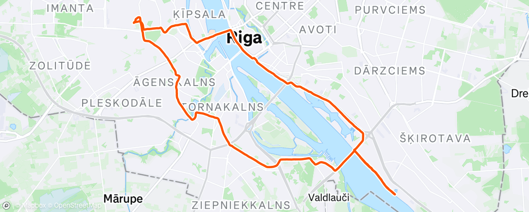 Map of the activity, Morning Run