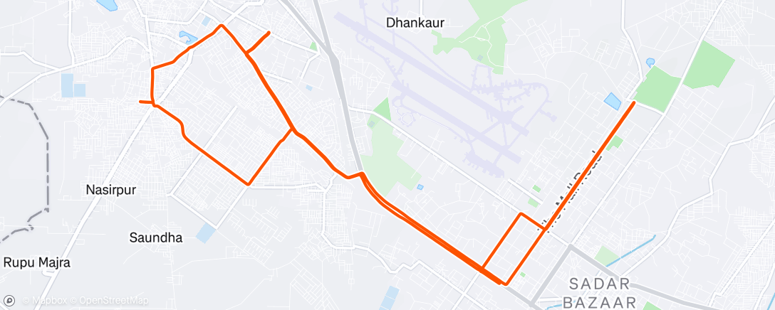 Map of the activity, Foggy morning ride with PINTOO ji and Sarna ji and partial ride with Aditya and his friends