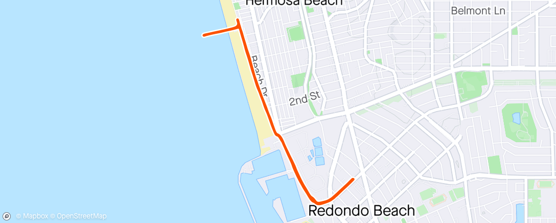 Map of the activity, 4/25/2024 - Strand Walk to Hermosa Pier