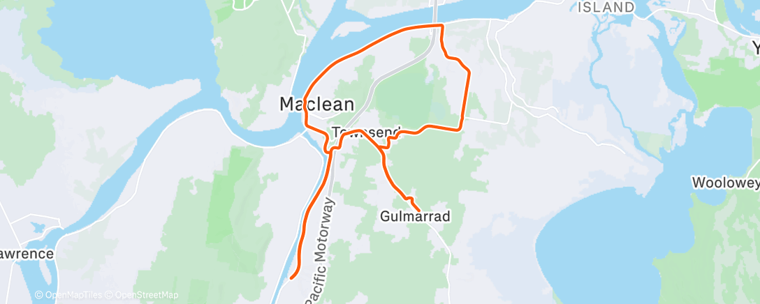 Map of the activity, Evening Ride
