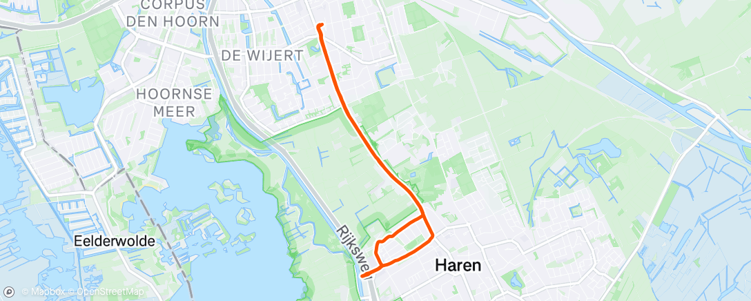Map of the activity, Middagloop