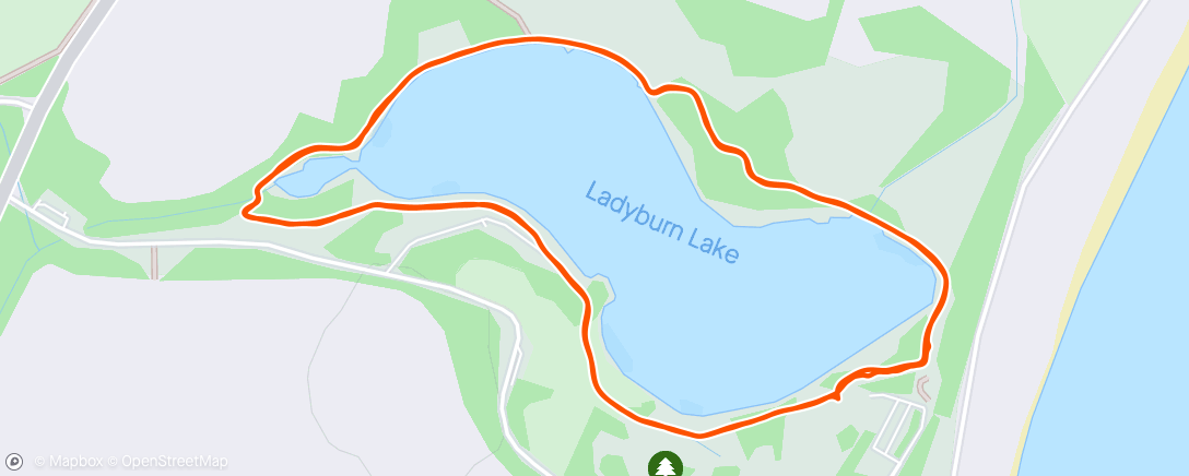 Map of the activity, Pre parkrun volunteering chug round the lake